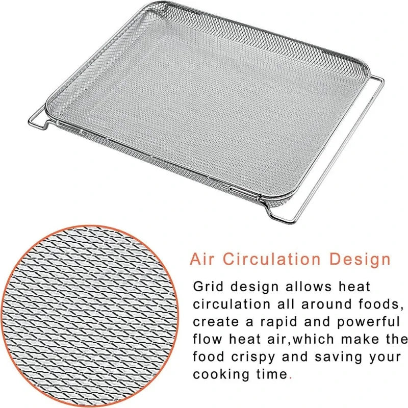 304 Stainless Steel Air Fryer Replacement Roasting Basket Baking Net for Ninja Foodi SP100/SP101B1/SP300/DT200 Oven Accessories