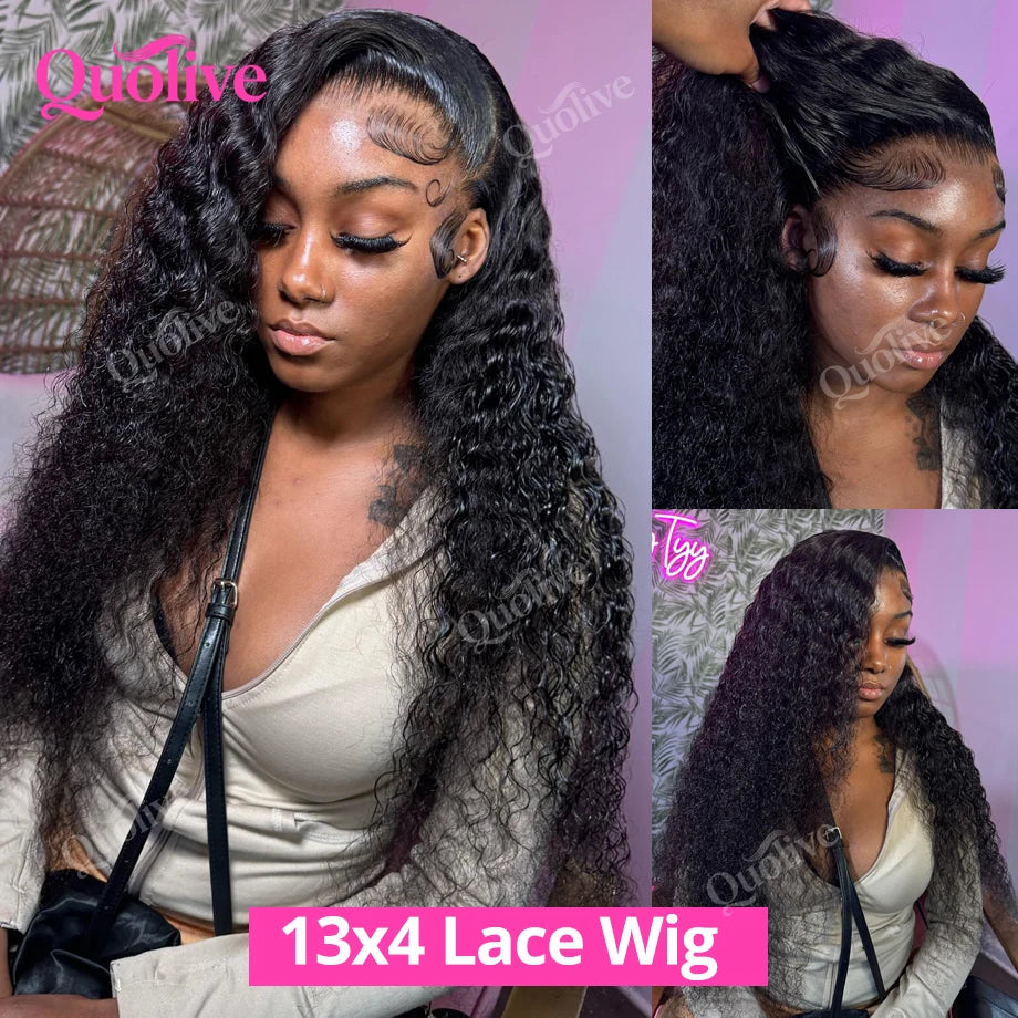 Curly Human Hair Wig Hd Lace Wig 13x6 Human Hair Wet And Wavy Lace Frontal Wig 30 40 Inch 13x4 Deep Water Wave Wigs For Woman