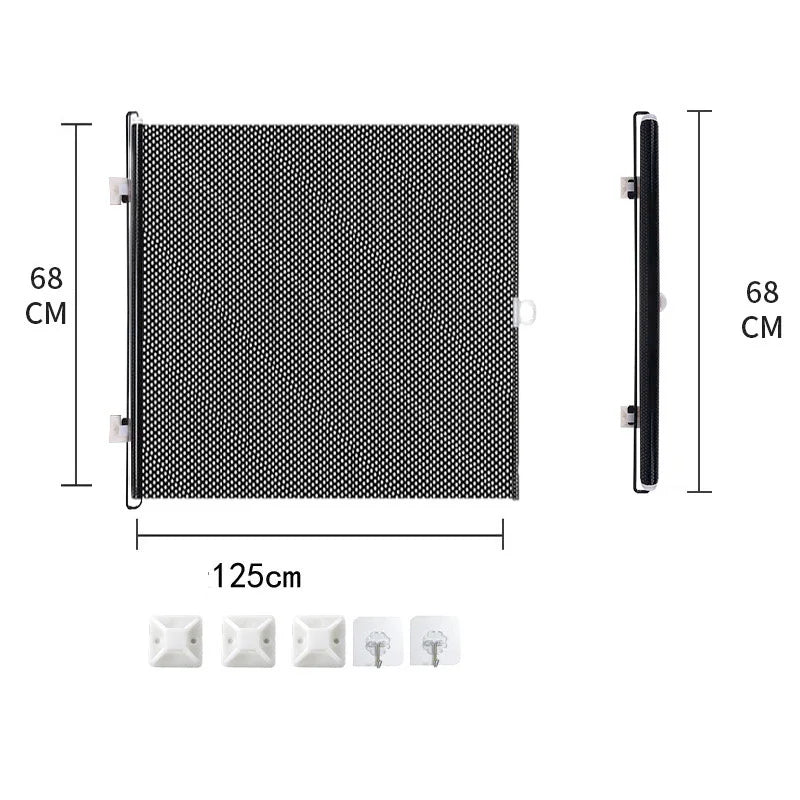 Durable Guard Retractable Fence Gate Barrier Folding Pet Safety Enclosure Universal Black Baby Safe Guard Door Home