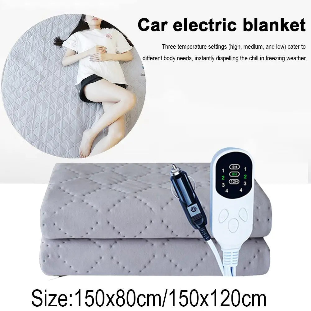 12V Car Electric Blanket Heating Level Car Outdoor Travel Mat Heating Travel Blanket Travel Winter RV SUV Car Electric Blanket