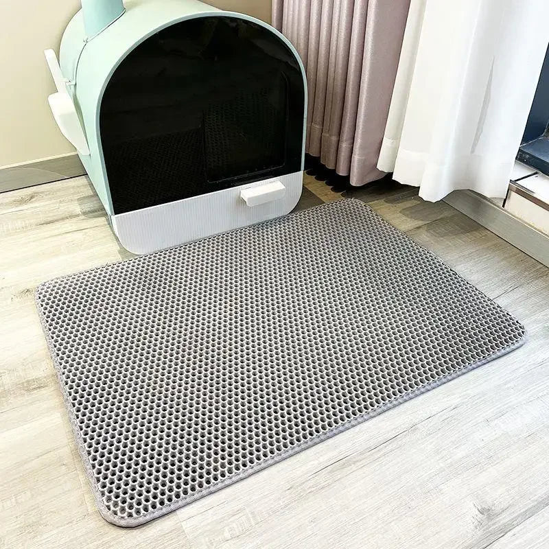 Cat Litter Mat Double Layer Pet Non Slip Big Pet Litter Box Filter Mat Wear Resistant Waterproof Cat Litter   Mat Clean Supplies