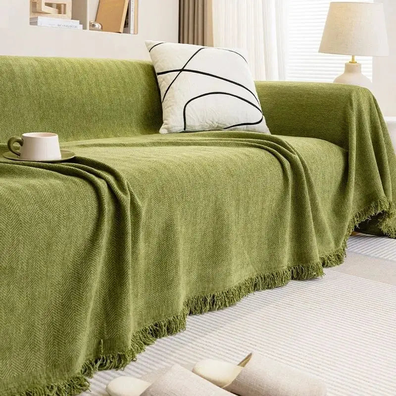 Cream Style Chenille Sofa Cover Sofa Towel Four Seasons Universal Anti-Cat Scratch Washable Sofa Blanket Sofa Cushion Protector