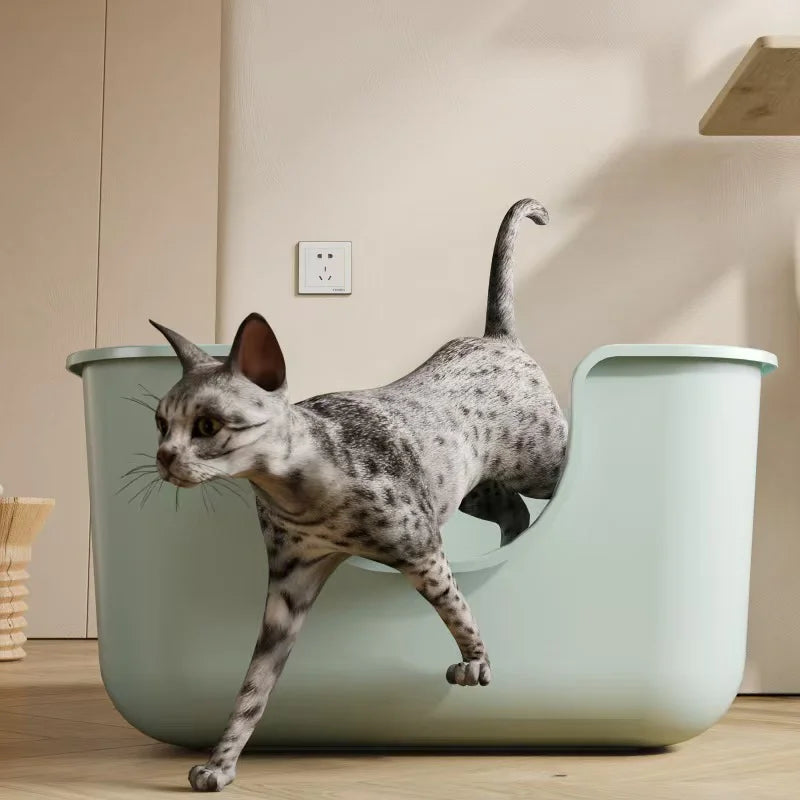 Oversized Cat Litter Box Extra Large Semi-Closed Open Cat Toilet Anti-Splash Young Cat Litter Box for Cat LitterBox Pet Supplies