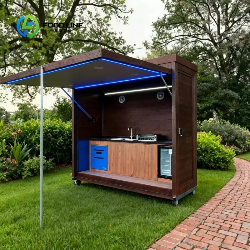 Customized Portable Folding Outdoor Kitchen Mini Integrated House With Smart Appliances For Camp Bbq