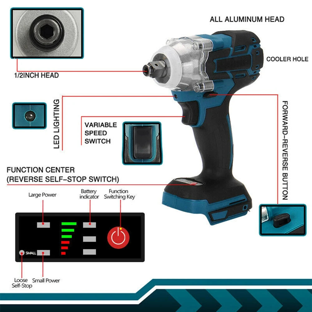 125mm Brushless Electric Angle Grinder 18V Battery Devices Combo Kit Impact Wrench for Makita Battery Power Tool Sets