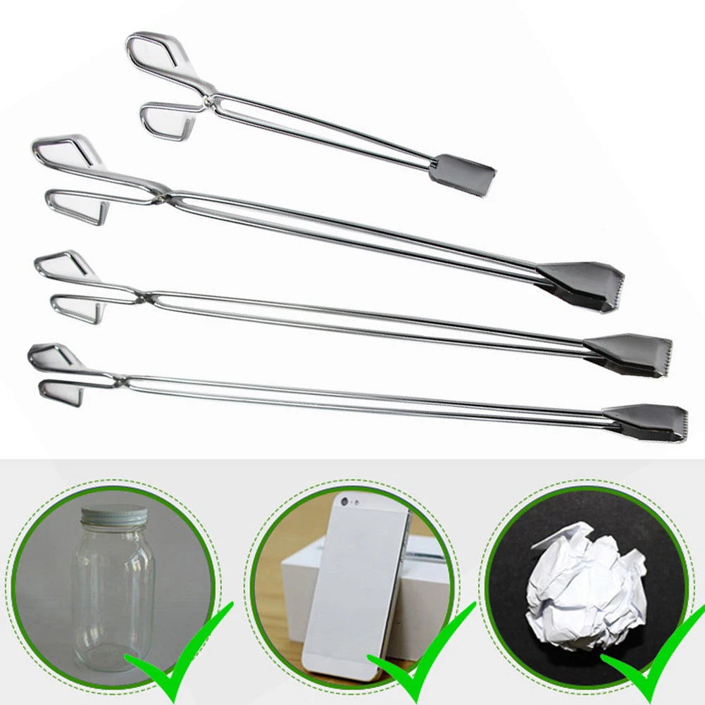 1pc 32cm Stainless Steel BBQ Coal Tongs Sanitation Pick Up Tongs Garbage Tongs Home Kitchen Tools Accessories