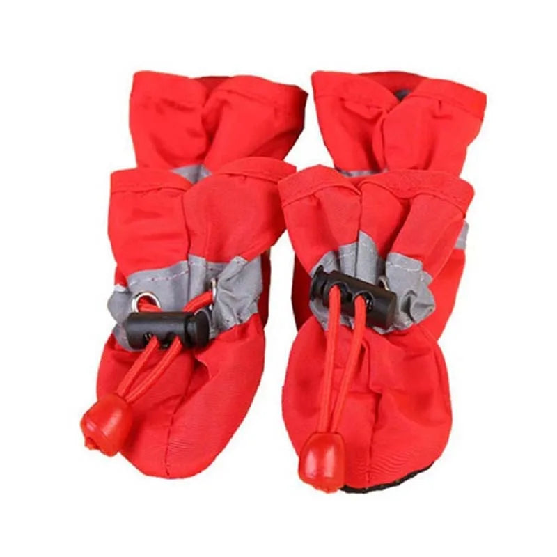 4pcs Antiskid Puppy Shoes Pet Protection Soft-soled Pet Dog Shoes Winter Waterproof Prewalkers Soft Supplies Pet Paw Care