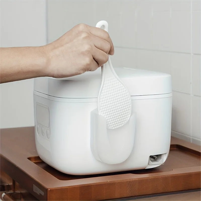 Kitchen Rice Spoon Storage Rack, Suction Cup Type Rice Cooker Rice Shovel Holder Hanging Rack,Creative Household Soup Spoon Rack