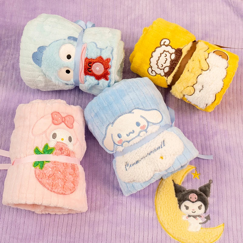 Lovely Nap Blanket Cartoon Anime Kuromi Cinnamoroll  My Melody Blanket Not shedding Comfortable Sleeping Blanket Child