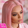 Straight Human Hair Wigs 13x6 HD Lace Front Wig for Women 13x4 Lace Frontal Wig Pre Plucked Pink Brazilian Human Hair 30 36 Inch