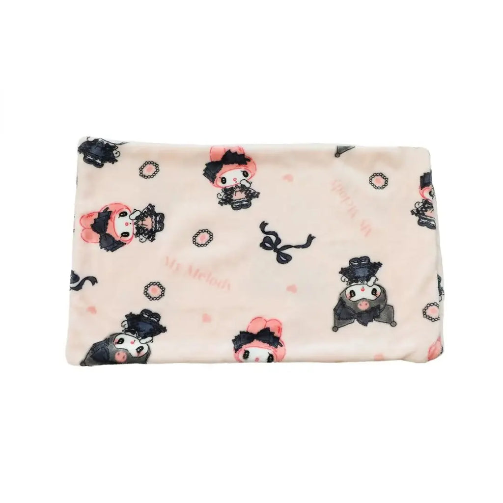 Lolita My Melody Kuromi Blanket Cartoon Pattern Printing Warm Blanket Pillowcase Singe Size Flannel Blanket Bedspread Bedroom