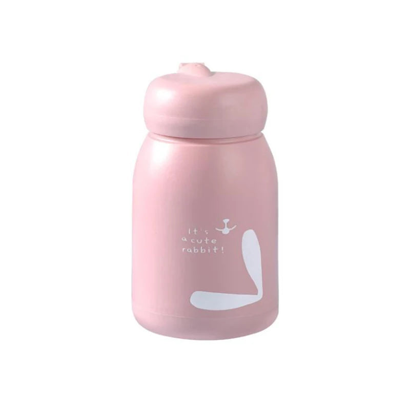 1 Pc 320ml Mini Portable Thermal Cup - Cute Leakproof Glass Vacuum Insulated Flask, Water Bottle for Girls & Kids Daily Drink
