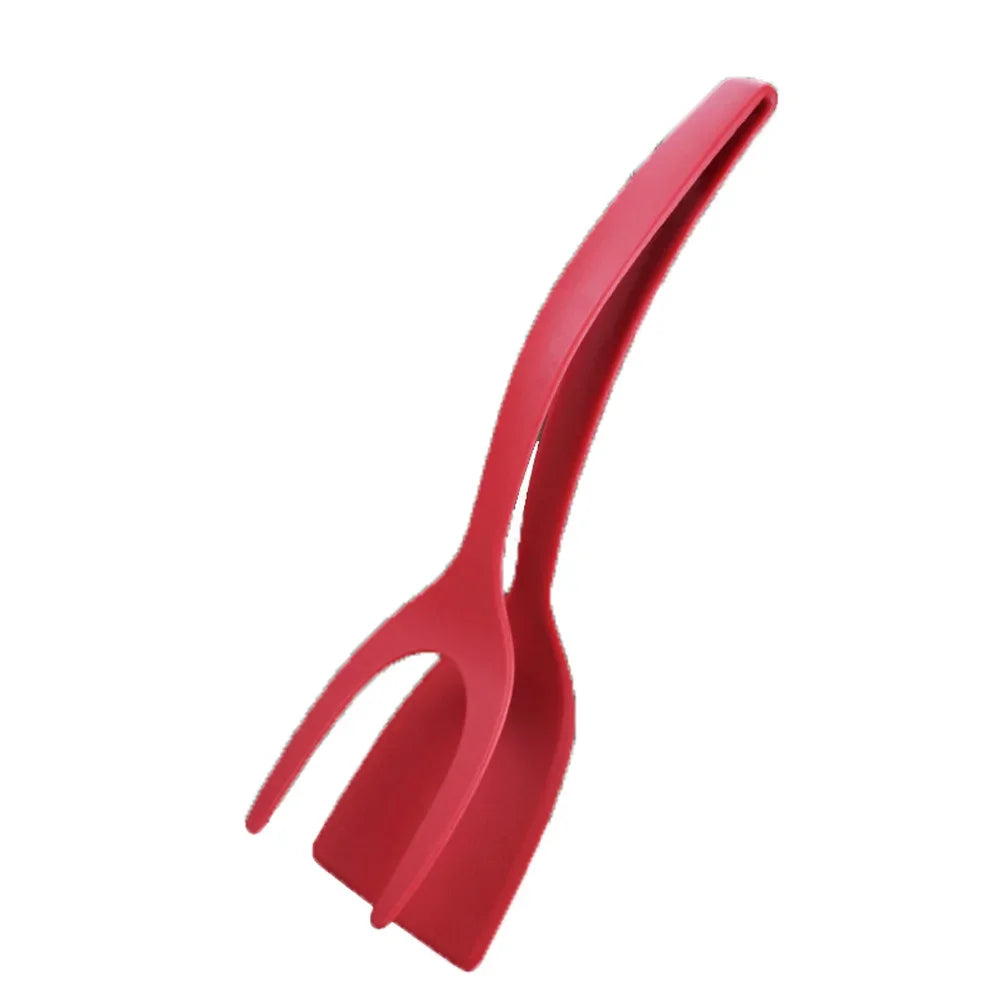 2 In 1 Fried Egg/Steak Nylon Grip Flip Tongs 1Pcs Cooking Spatula Tongs Bread Shovel Clamp Practical Kitchen Tool Accessory