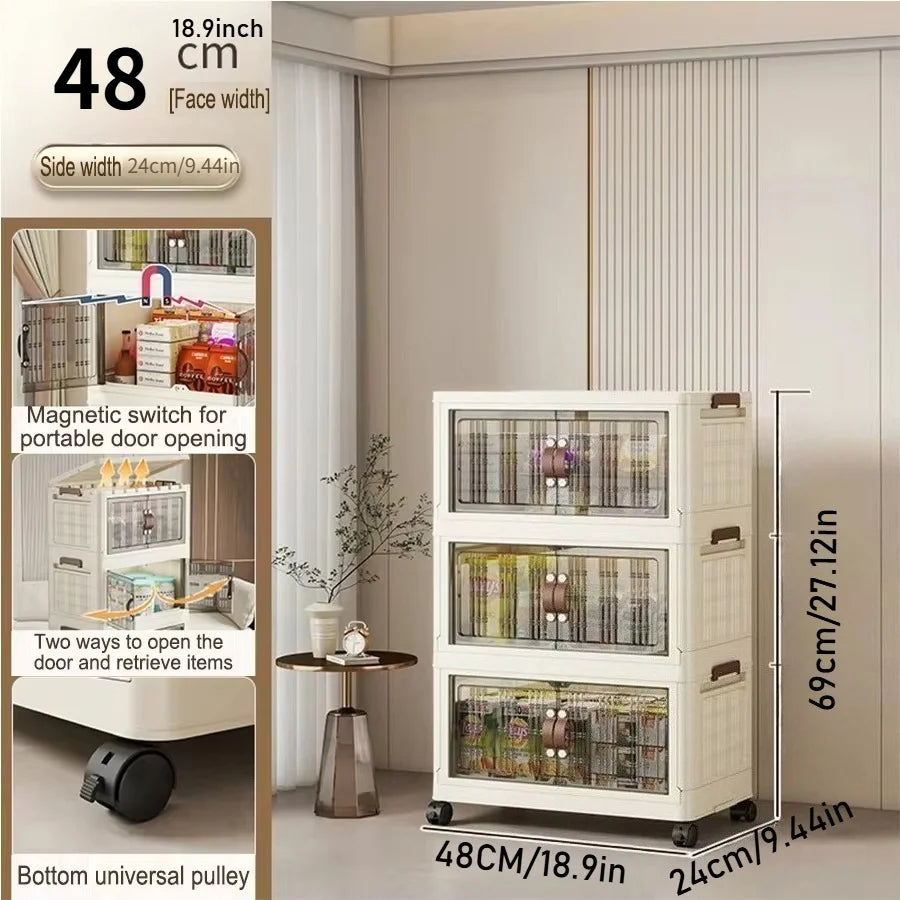 Large Capacity Multifunction Folding Storage Cabinet Dustproof Wardrobe Closet Organizer Easy-to-Install Storage Boxes