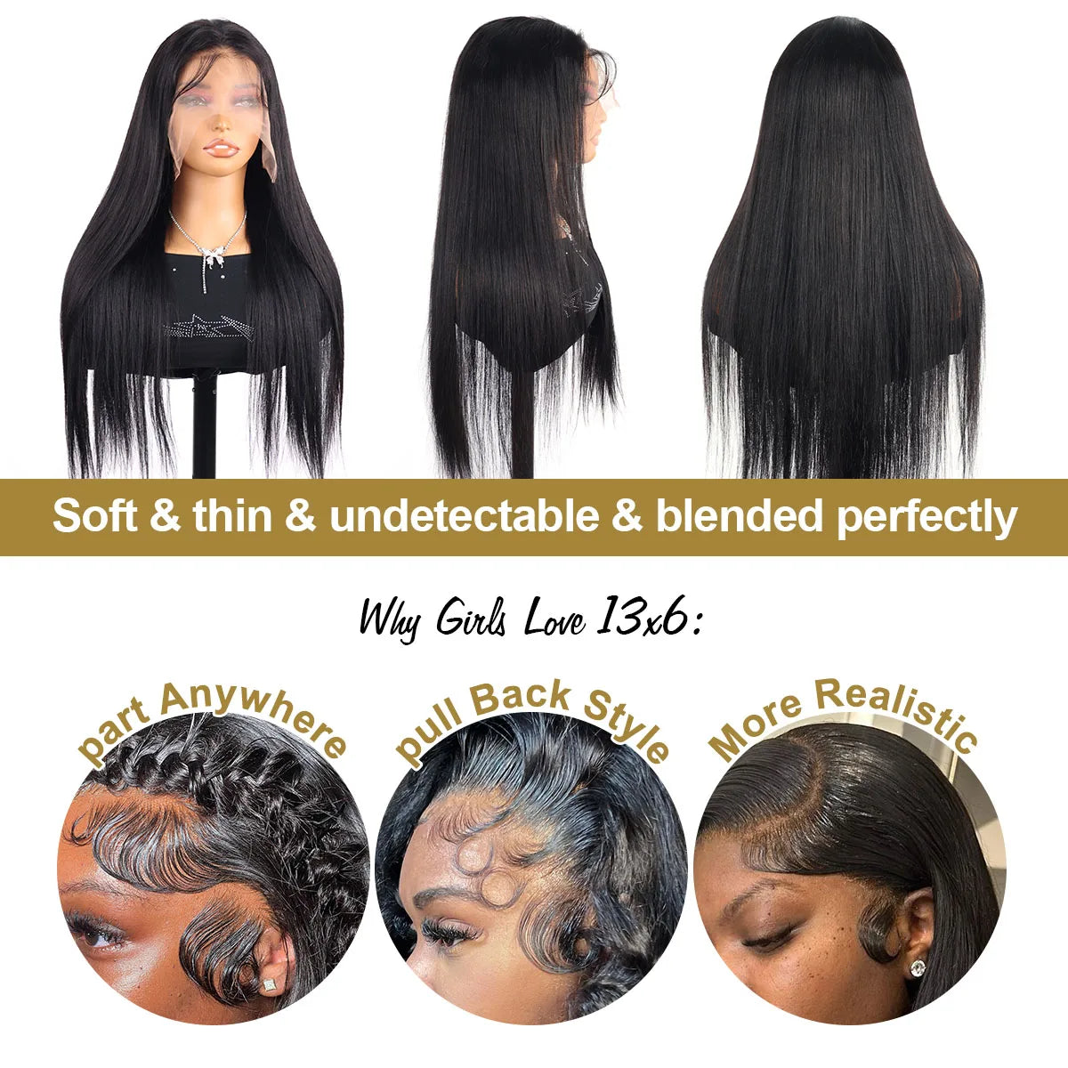 220% 40 42 Inch 13x6 Bone Straight HD Lace Front Human Hair Wigs Brazilian Pre Plucked 250 Density Lace Frontal Wig For Women