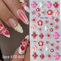 Hipster Pure Purple Pink Flowers Rose Spring Lily Camellia Daisy Jelly Cherry Blossom Magnolia Nail Art Stickers Manicure Decals