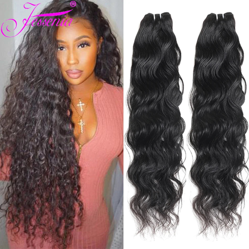 Peruvian Natural Water Wave Hair Weave Bundles Virgin Unprocessed Tissage Human Raw Hair Extensions Tissage Cheveux Wet and Wavy