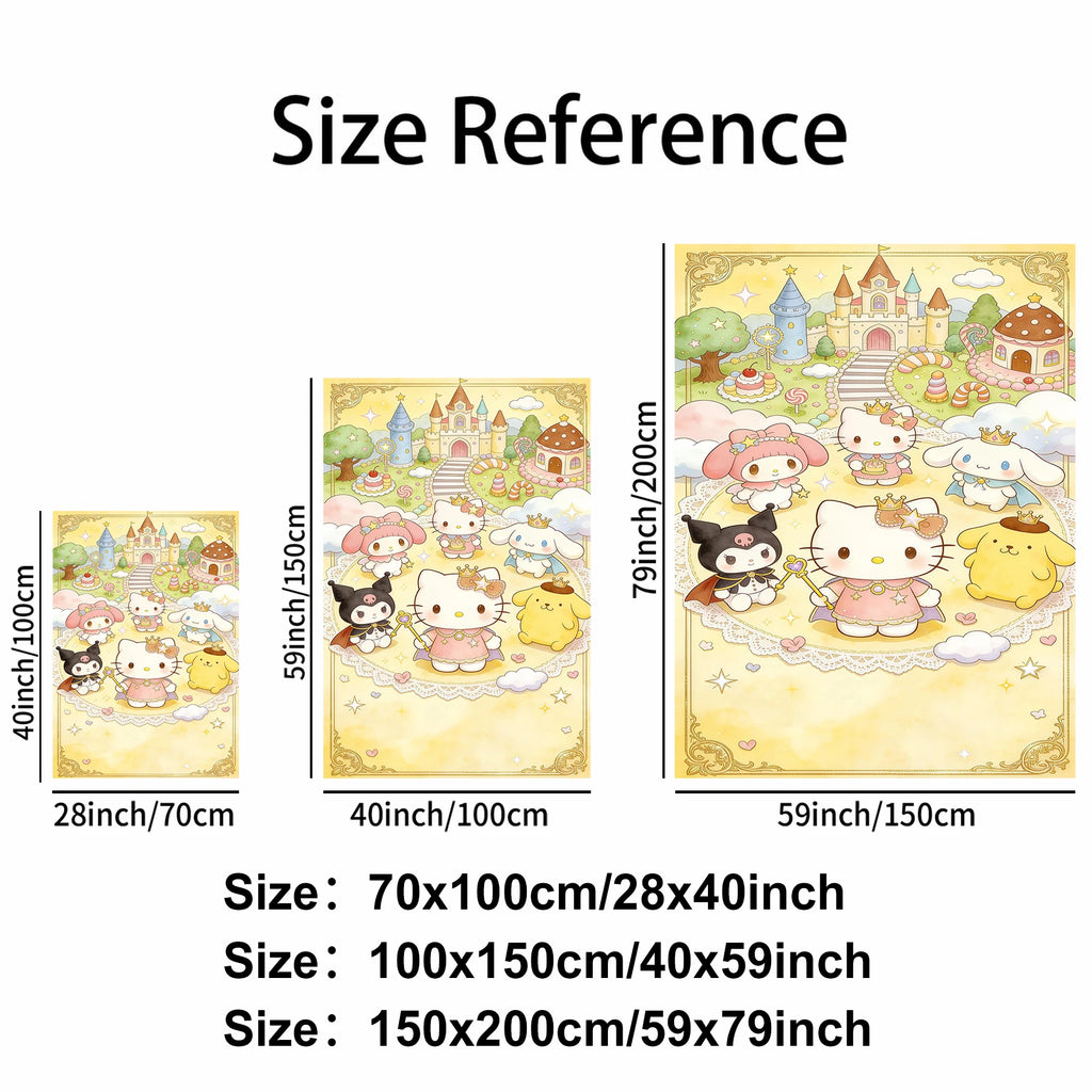 Sanrio Blanket Hello Kitty My Melody Cinnamoroll Kuromi Print Flannel Throw Blanket Multi-use Nap Blanket For Dorm Home Travel