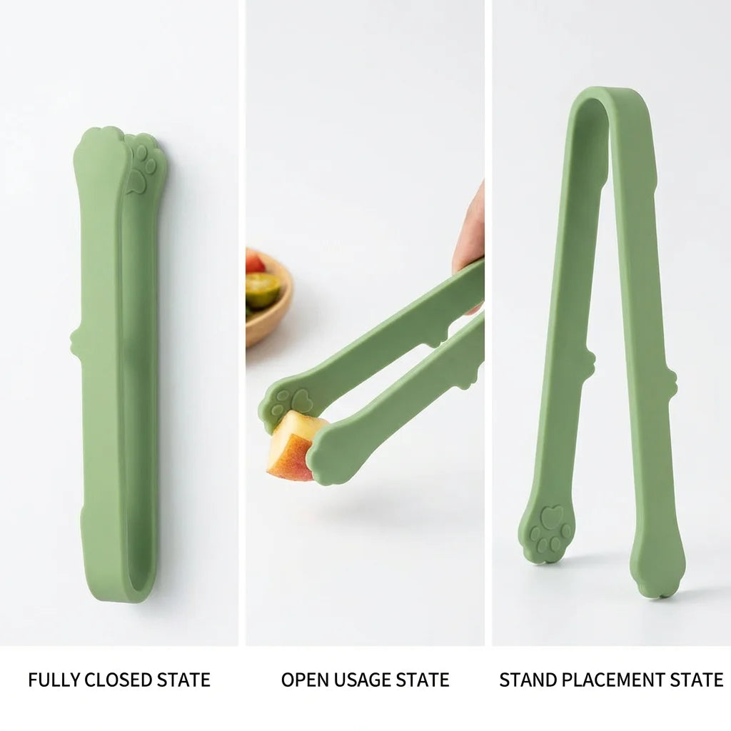 Silicone Food Tongs Non-slip Kitchen Cooking Clip BBQ Salad Serving Tong Heat Resistant Bread Toast Clamp Kitchen Accessories To