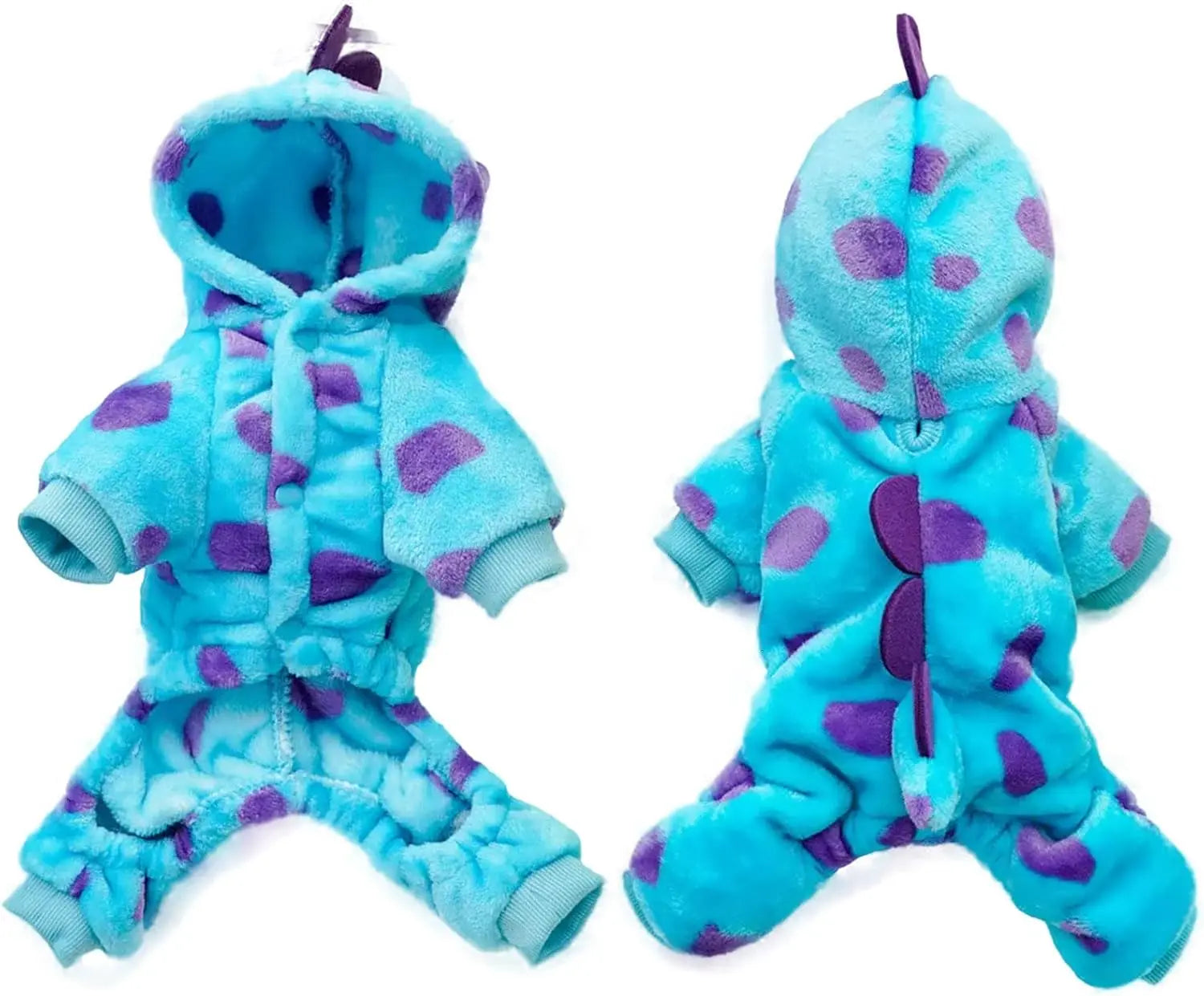 Winter Dog Pajamas Onesie Dinosaur Costume for Small Dogs and Cats, Dog Hoodies Cold Weather Jumpsuit for Christmas Halloween