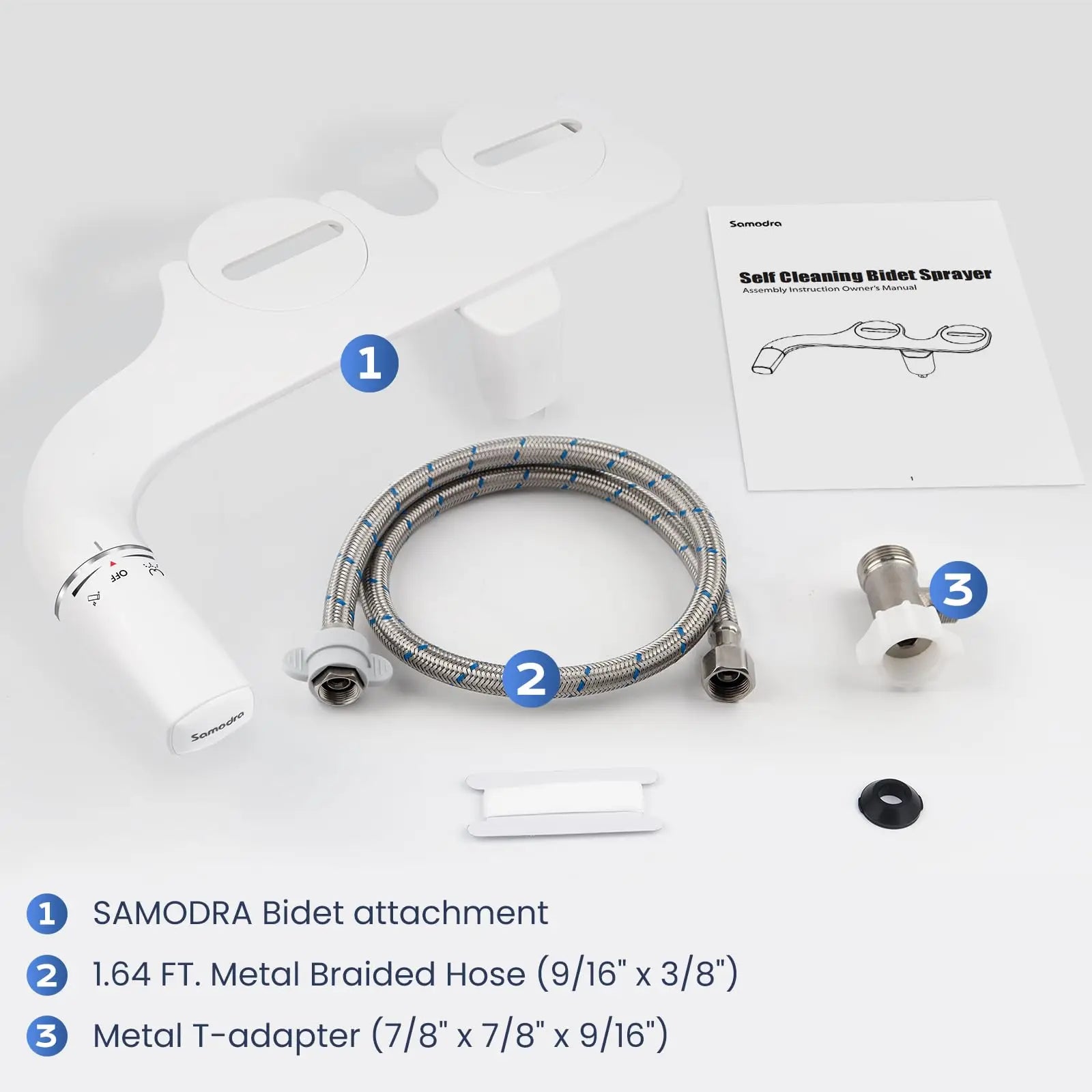 Ultra-Slim Bidet Attachment for Toilet - Dual Nozzle (Frontal & Self Cleaning) Hygienic Bidets for Existing Toilets