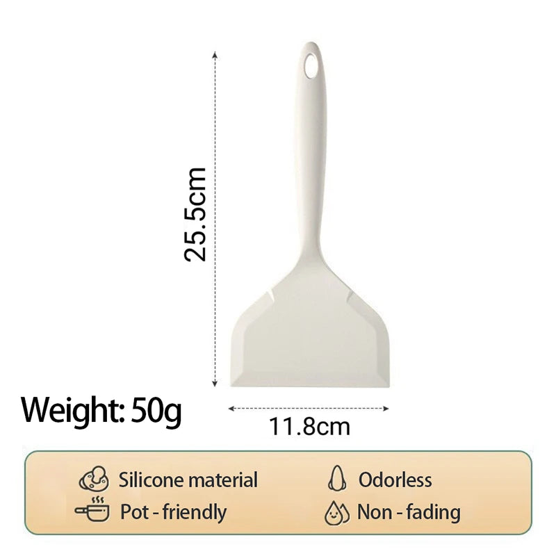 1pc Silicone Spatula Heat Resistant Spatula Household Food Grade Non-stick Kitchen Tool for Cooking Egg Fish Pancake CFQJ001