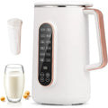 8-in-1 Upgraded 40oz Nut Milk Maker Machine with 10-Leaf Blades for Homemade Oat Soy Almond Juice Stainless Steel Body Silver C