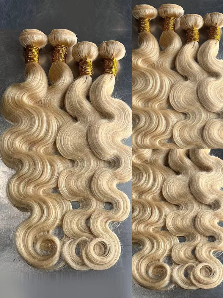 Queenlike 613 Blondes Hiar Extension Brazilian Hair Weave Bundles 12A Human Hair Body Wave Bundles 1/3/4 Bundles 24 24 24 INCH
