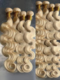 Queenlike 613 Blondes Hiar Extension Brazilian Hair Weave Bundles 12A Human Hair Body Wave Bundles 1/3/4 Bundles 24 24 24 INCH