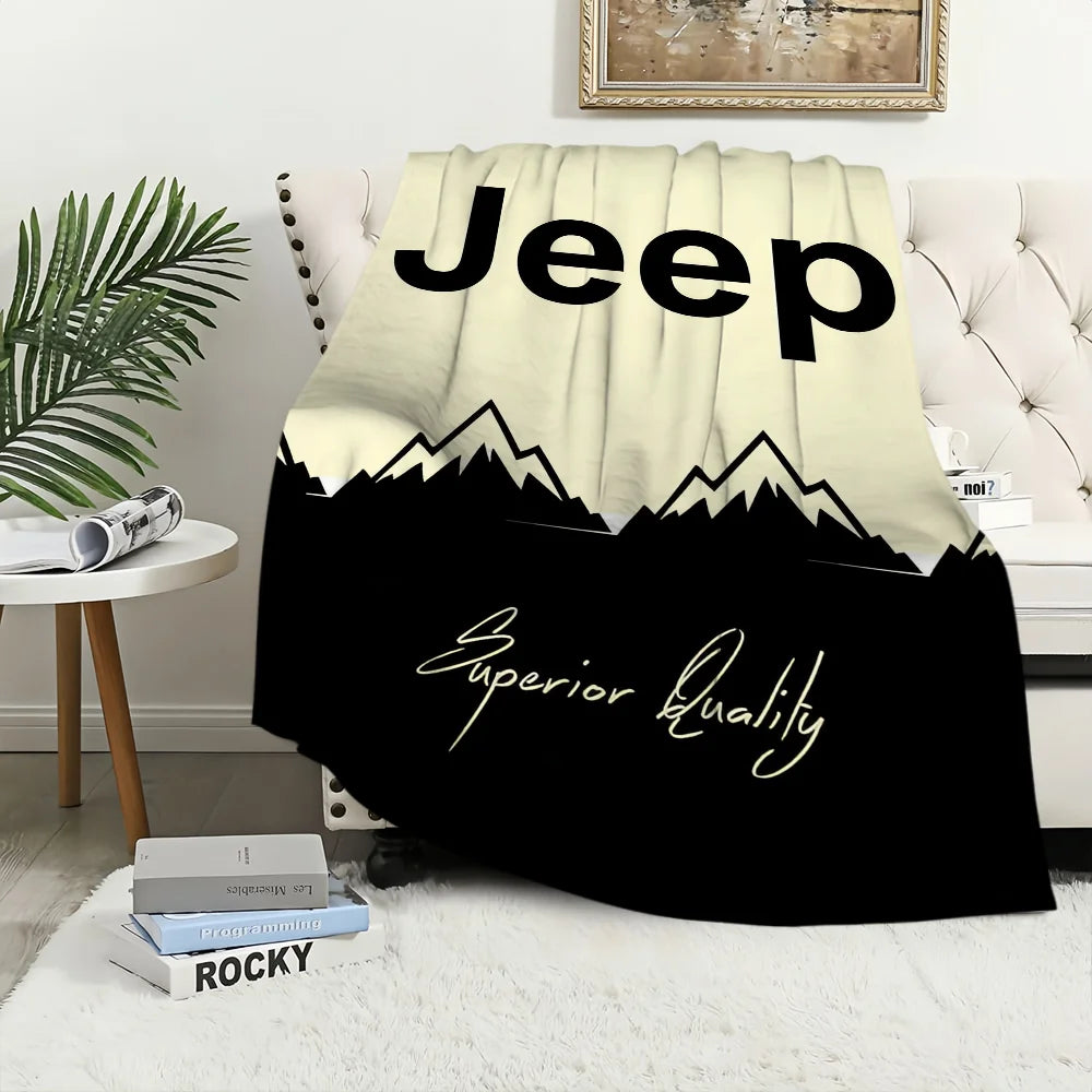 Fashion Logo Racing Cras J-Jeep Cool Blanket Plush Nap Sofa rug for Living Room Office Bedroom Birthday Home Travel Kid Gifts