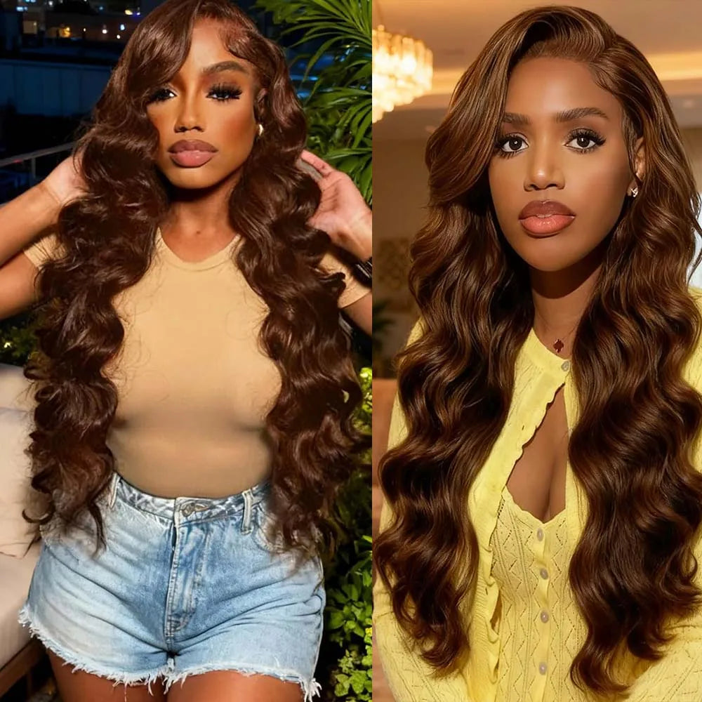 #4 Chocolate Brown Body Wave 10-30 Inch Honey Blonde Bundles Human Hair #4 Colored Brazilian Hair Weave Bundles Women Raw Hair