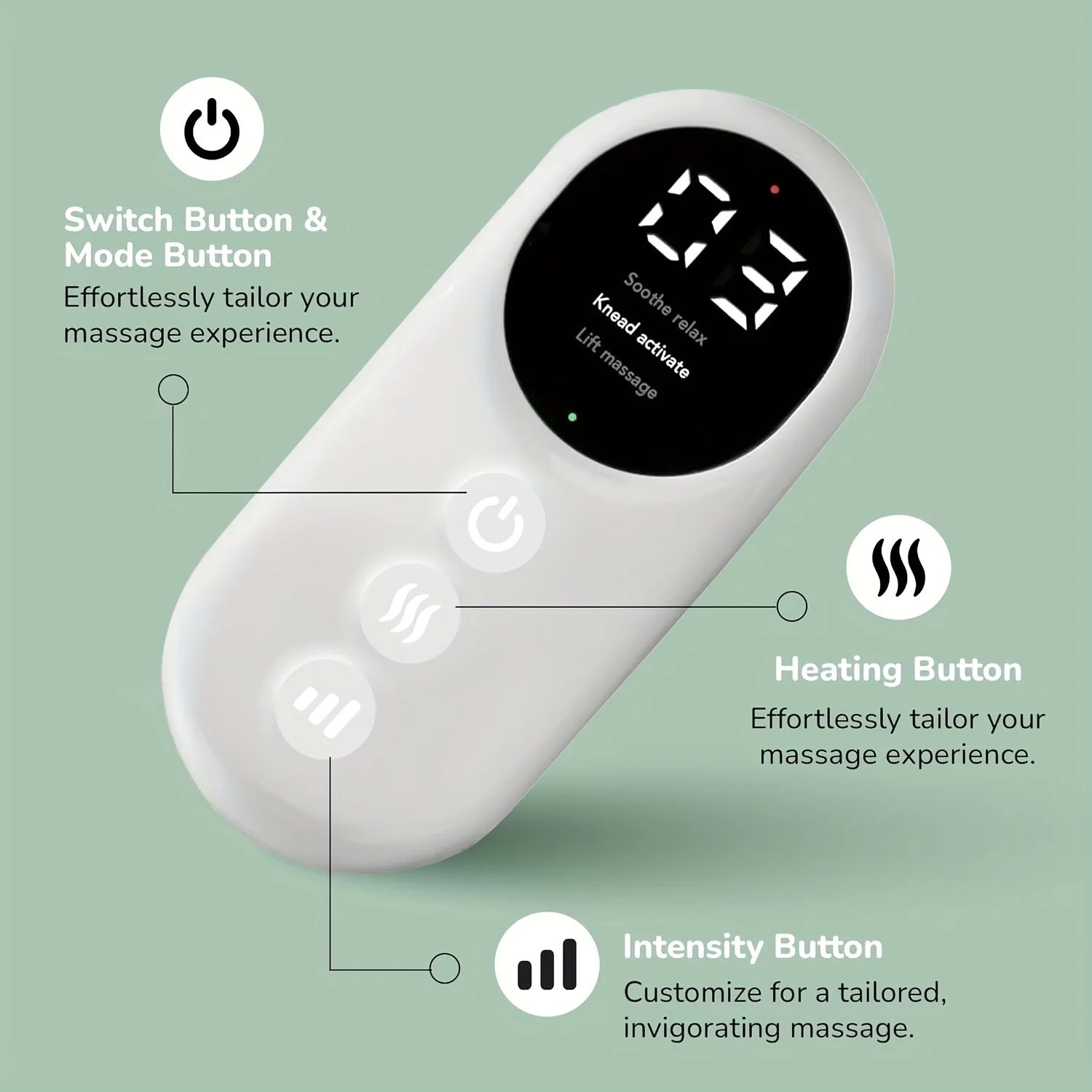 LINGTENG1PC electric leg massager, rechargeable calf air pressure massager with heating function, suitable for feet, legs
