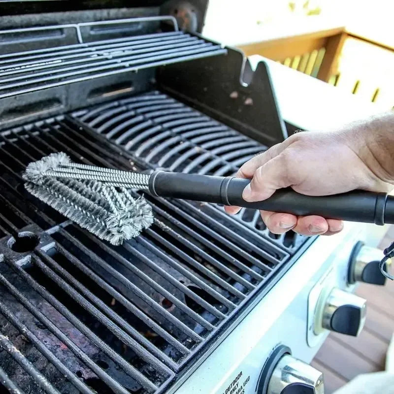 Grill Cleaning Brush BBQ Tool Grill Brush 3 Stainless Steel Brushes In 1 Cleanin Bbq Accessories Best Cleaner Barbecue bbq