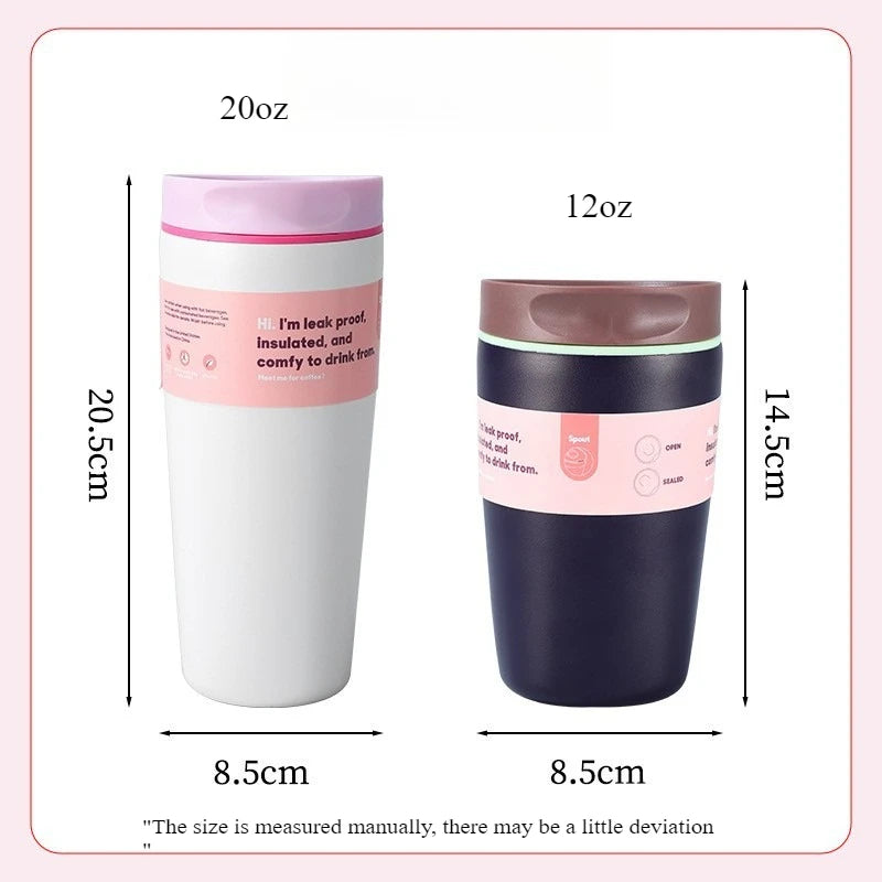 20 Oz Stainless Steel Insulated Mug Made of Tritan, Portable Coffee Mug with Spill proof Lid To Keep Coffee Hot or Cold BPA free