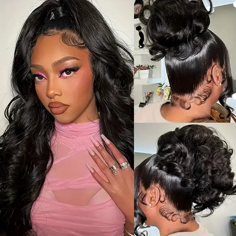 Lafino Wig 360 Full Lace Wig Human Hair Pre Plucked Hd Body Wave 230 Density Lace Wig 360 Lace Frontal Wigs Invisible Drawstring