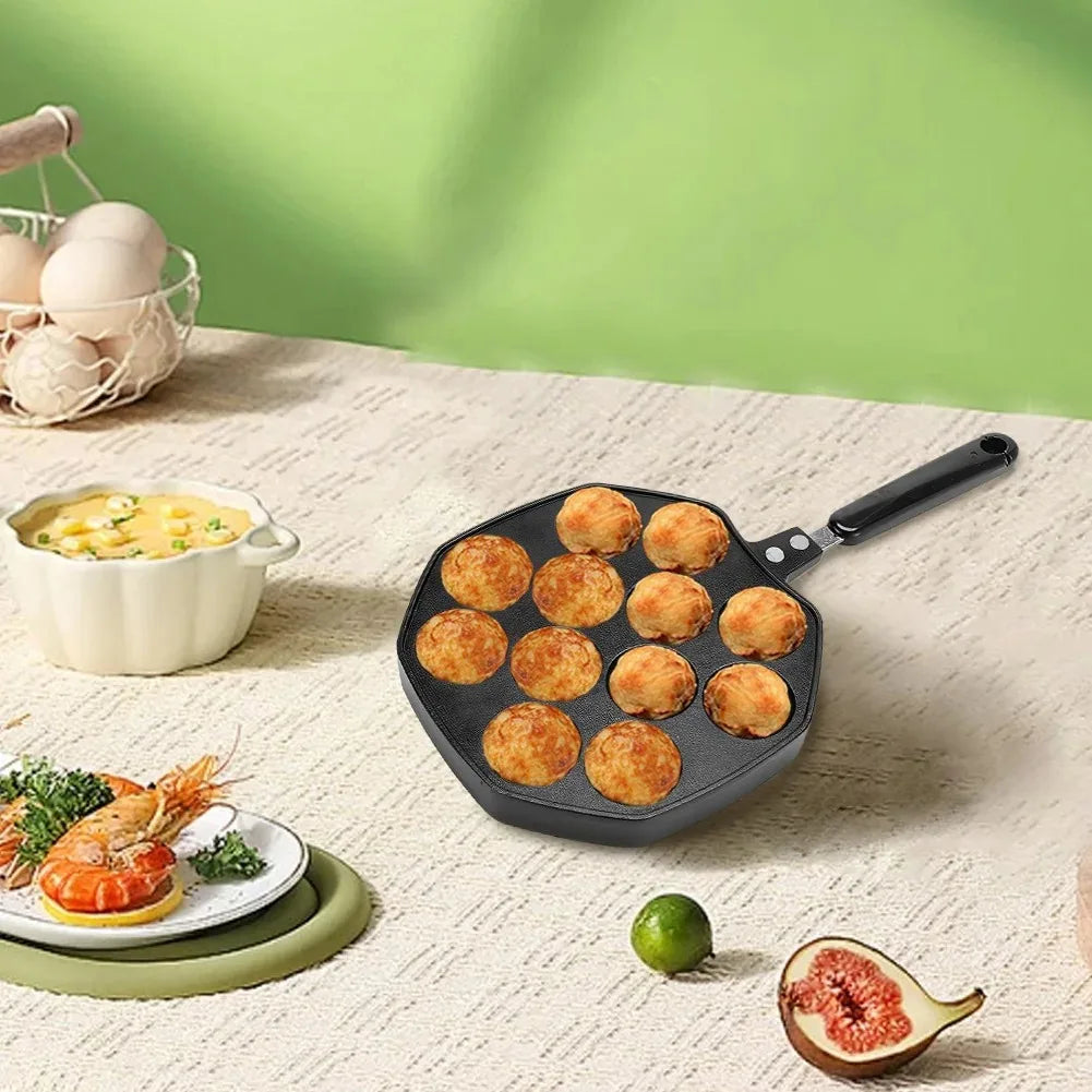 Takoyaki Pan 12 Molds Takoyaki Maker Skillet Aluminum Alloy Nonstick Grill Pan Cooking Plate for Octopus Balls Pancake cake make