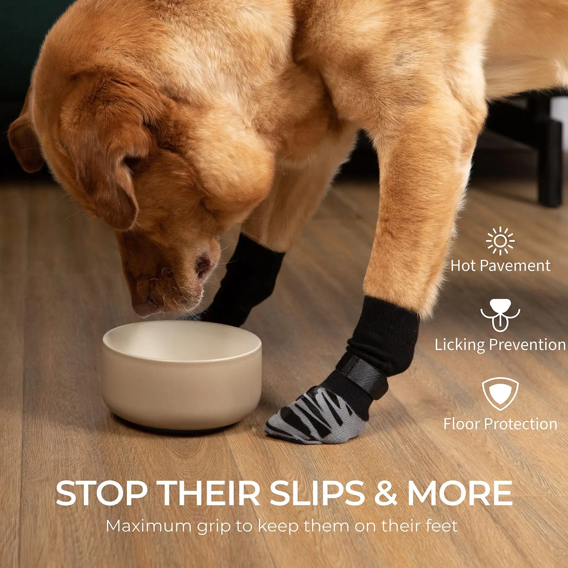 Anti-Slip Pet Dog Socks Paw Protector Traction Control Adjustable Indoor Wear Knitted Pet Socks Machine Washable 4pcs/pack