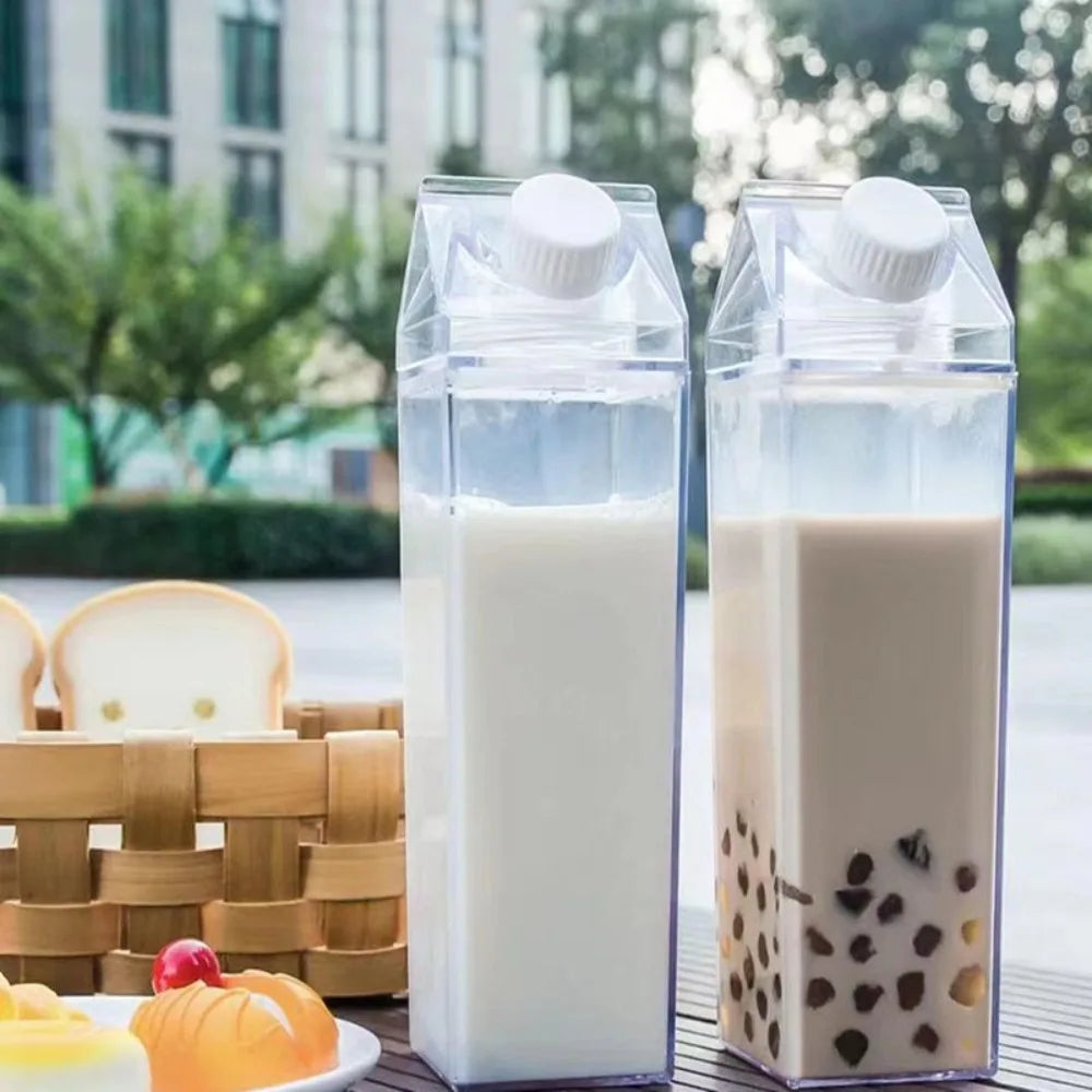 Transparent Water Bottle Large Capacity Milk Bottles Juice Cup Reusable Portable Cold Drink Container for Outdoor Sports Travel