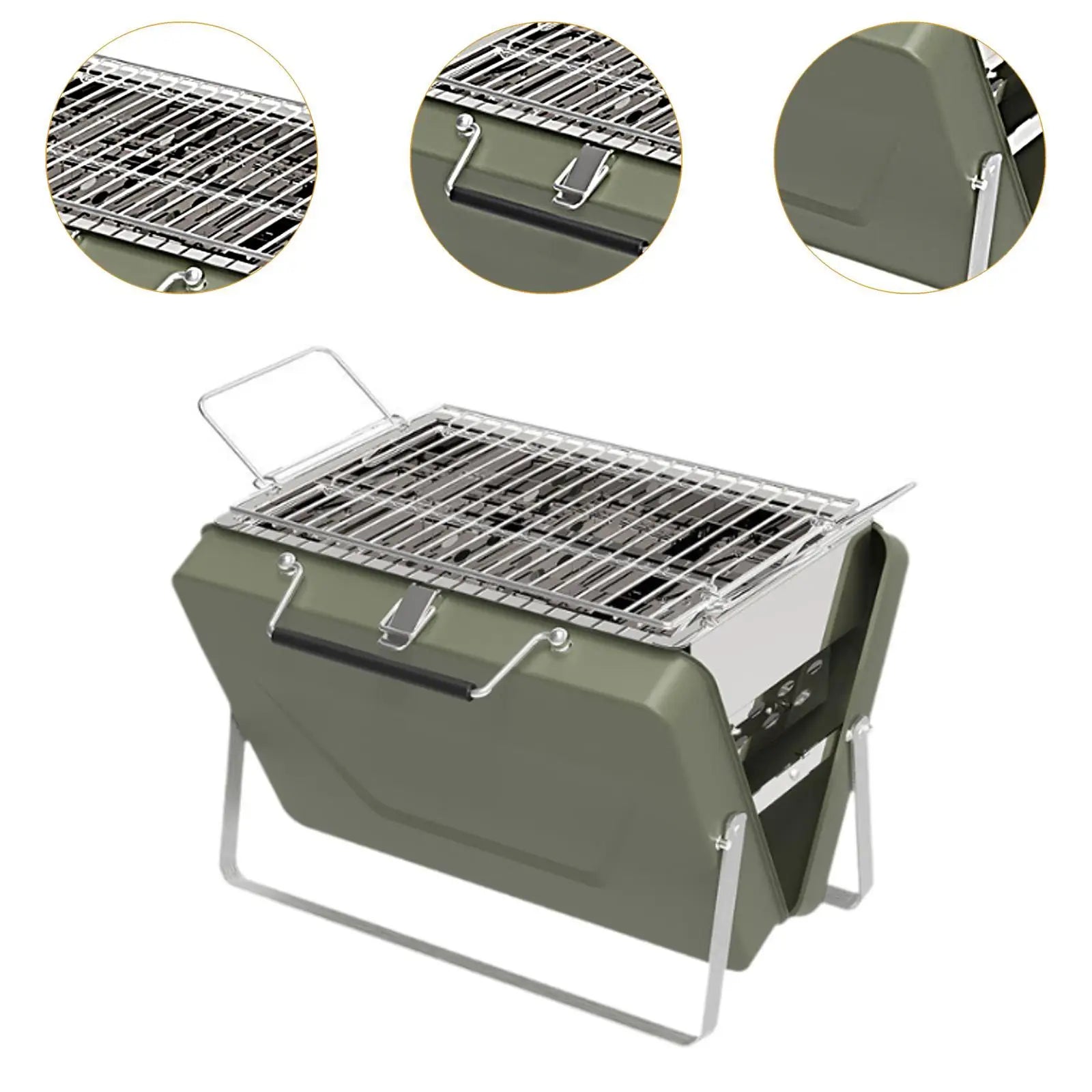BBQ Grill Portable Mini Simple to Use Steady Small Medium Large Tailgating for Campfire Cooking Backyard Picnic Camping Domestic