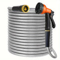 Metal Garden Hose Stainless Steel Metal water Hose Super Tough&Flexible Water pipe Lightweight Crush Resistant Aluminum Fittings