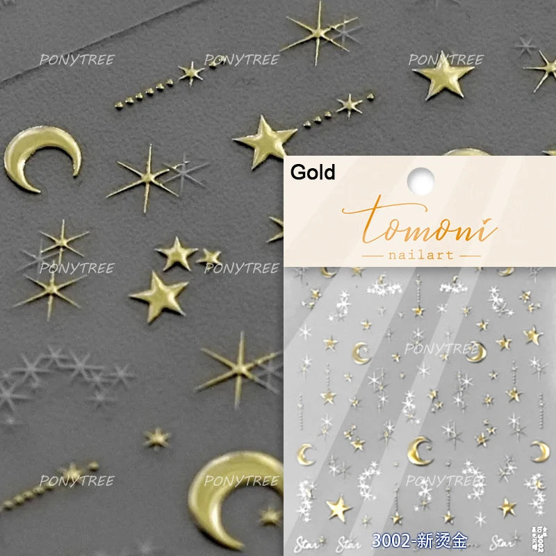 Silver Lava Annual Ring Cherry Clock Watch Starburst Love Heart Rate Chart Moon Star Line  Bowknot Line Nail Art Stickers Decals