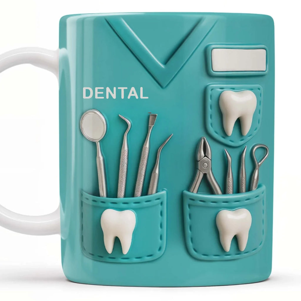 【Custom Dentist Mug】Personalized Dentist Coffee Cup with Name & Logo, 11oz Ceramic Doctor Water Mug, Gift for Dentist,