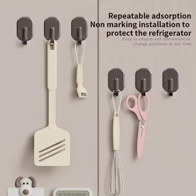 1/2/5Pcs Versatile Magnetic Hooks  Household Door Rear Hook Reusable Multipurpose Hanging Solutions for Home