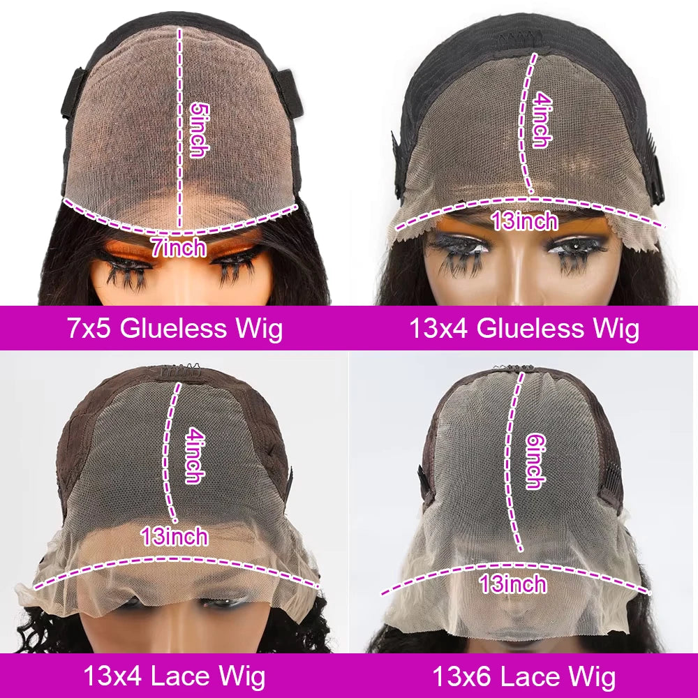Brazilian 13x4 Glueless Curly Lace Front Wig Short Bob Frontal Wig Deep Water Wave 13X6 Hd Lace Frontal Human Hair Wig For Women
