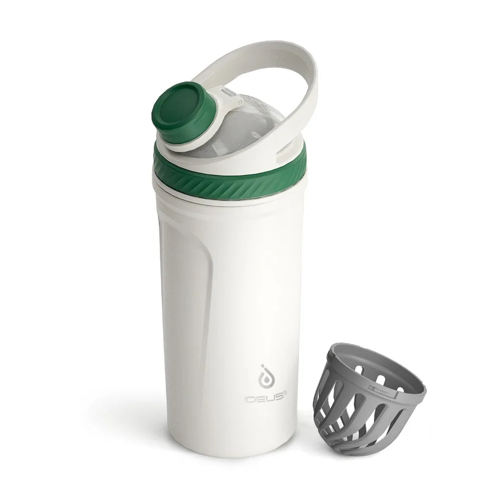 Ideus Protein Milkshake Bottle, Insulated Stainless Steel High-Temperature Resistant Shaker Cup With Silent Tritan Material Ball