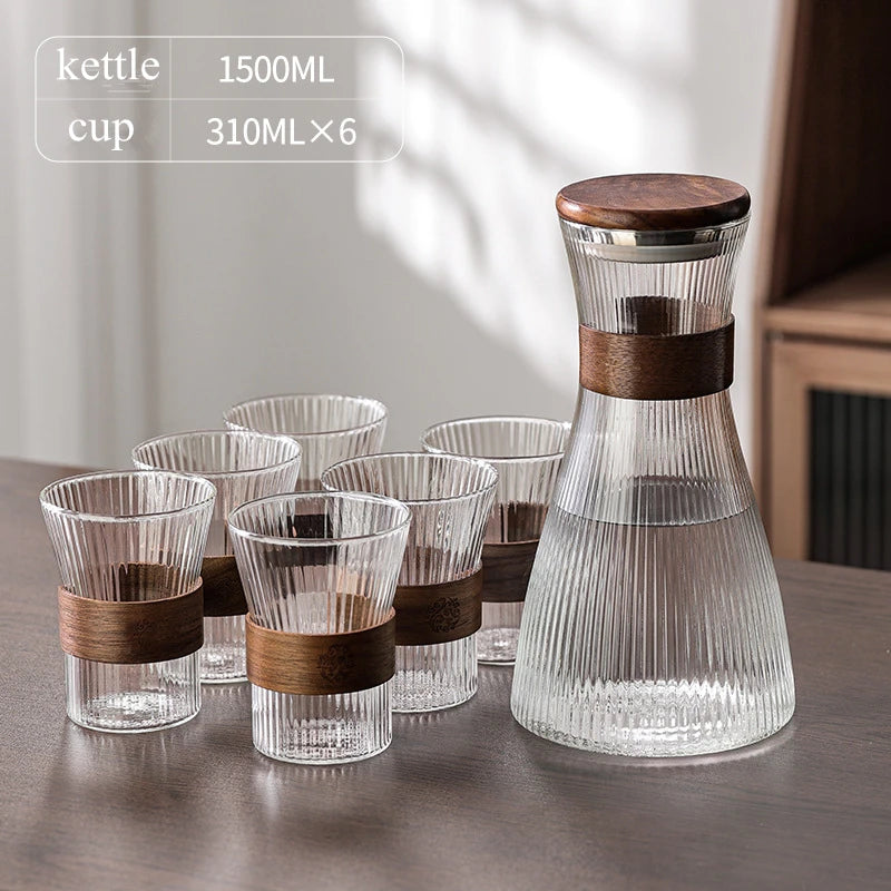 Creative Heat-Resistant Glass Cup Set, Water Kettle Bottle, Flower Tea Juice Cup, New, Drop Shipping