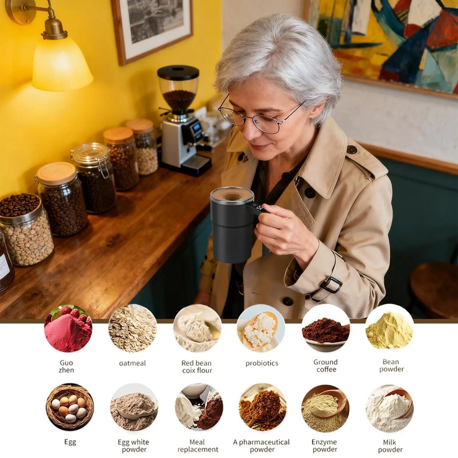 Self Stirring Mug Automatic Mixing Coffee Cup 380ml Heat Resistant Coffee Mug Hot Chocolate Cocoa Drinkware for Home Office