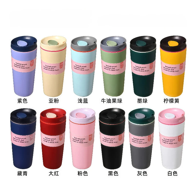 Thermal Mug Vacuum Insulated Tumbler Cup Stainless Steel Coffee Thermos Cups Leakproof Lid for Travel Silent Base Thermo Bottle