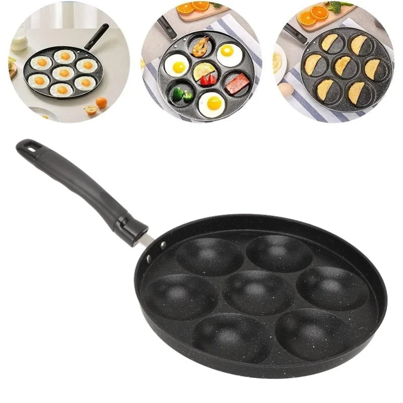 Egg Pan Omelette Fried Egg Pan 7 Holes Frying Pan Nonstick Multipurpose For Home Kitchen Breakfast Making