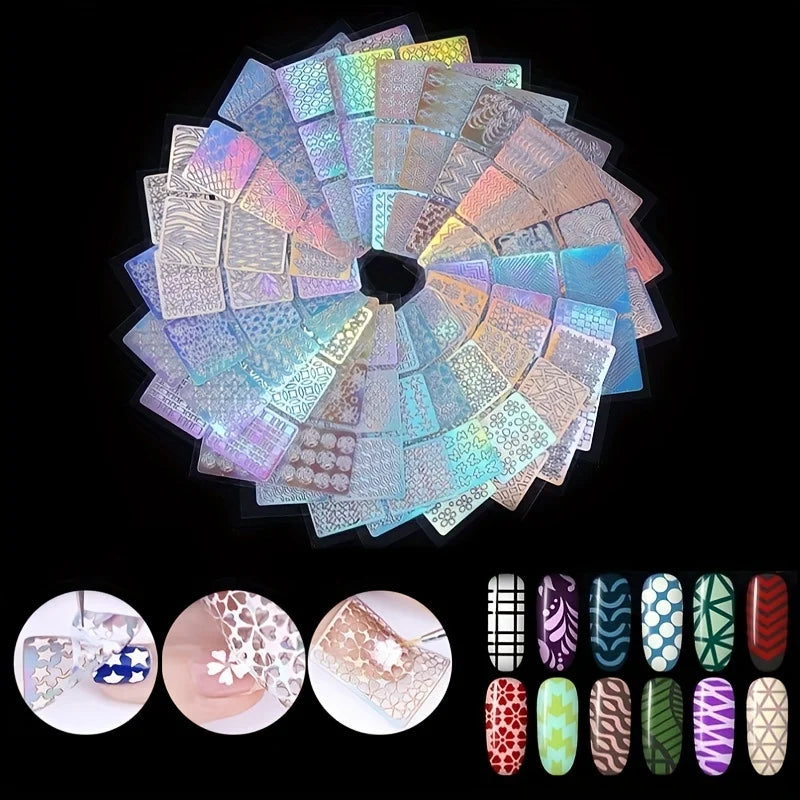 24pcs/ sheet Nail Vinyl Stencils - Easy to Use Nail Decoration Stickers for Salon-Quality Nails